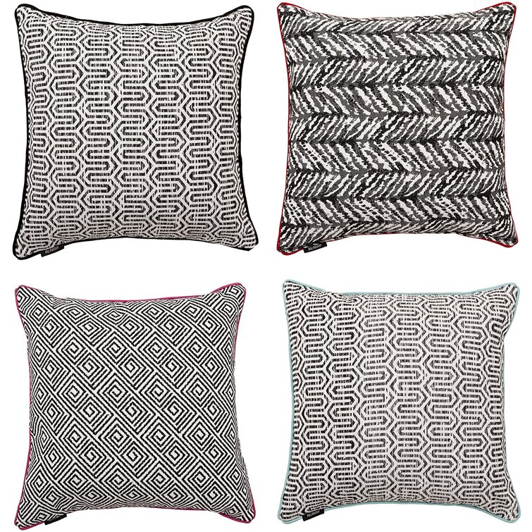 Black and white 2025 geometric outdoor pillows